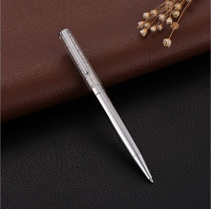 . स्वनिर्धारित लोगो मुद्रित प्यारा पेन गुलाबी क्रिस्टल प्रचारक पेन