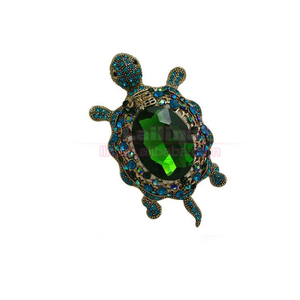 Broche Infantil de Aleación Plateada con Cristales Azules en Forma de Tortuga, Ideal para Regalos de Boda, Broche de Animalito de Cristal - Product Image 4