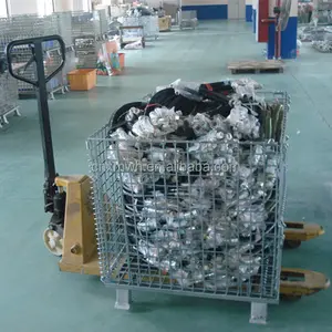 Industrial metal basket wire mesh box pallet container