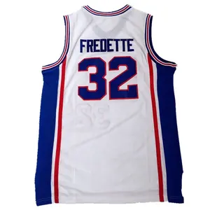 Pengiriman Drop Shanghai Sharks #32 Jimmer Fredette Kustom Pria Dijahit Jersey Basket 100% Poliester Jersey Bisbol