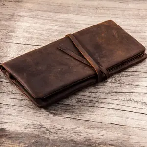 2021 leisure crazy horse leather wallet pure leather bag vintage high-quality genuine leather men wallet