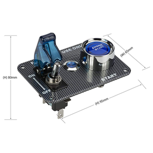 Araba yarışı kontak anahtarı paneli karbon Fiber sallanan düğme araba başlatma anahtarı gösterge ışığı ile - Product Image 6