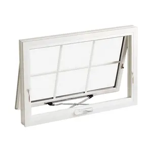 نوافذ UPVC الزجاجية العازلة للصدمات ومقاومة للرياح والرياح، نوافذ منزلقة من الفينيل مزدوجة مزججة مفردة من PVC