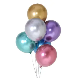 Mixed Color 12inch Latex Free Gold Pink Metallic pearl Ballons Helium Chrome Balloon