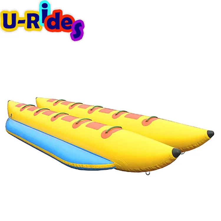 Barco de banana inflável com água dupla, diversão de inverno, usado na terra de gelo de neve