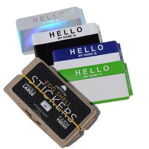 Cáscara de huevo de "Hola, mi nombre es" mixto blanco paquete-80 unids Calle Arte etiqueta engomada - Product Image 1
