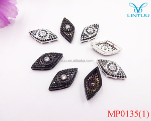 Pavent diamant evil eye <span class=keywords><strong>charm</strong></span> connecteur résultats de bijoux pistolet noir designer pierre de <span class=keywords><strong>lune</strong></span> evil eye - Product Image 5