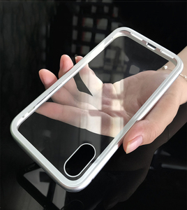 Đối với <span class=keywords><strong>iPhone</strong></span> X Trường Hợp, Hấp Phụ Từ Điện Thoại Trường Hợp Built-In Mạnh Mẽ Nam Châm Kim Loại Lật Khung + Rõ Ràng Tempered Glass Trở Lại - Product Image 6