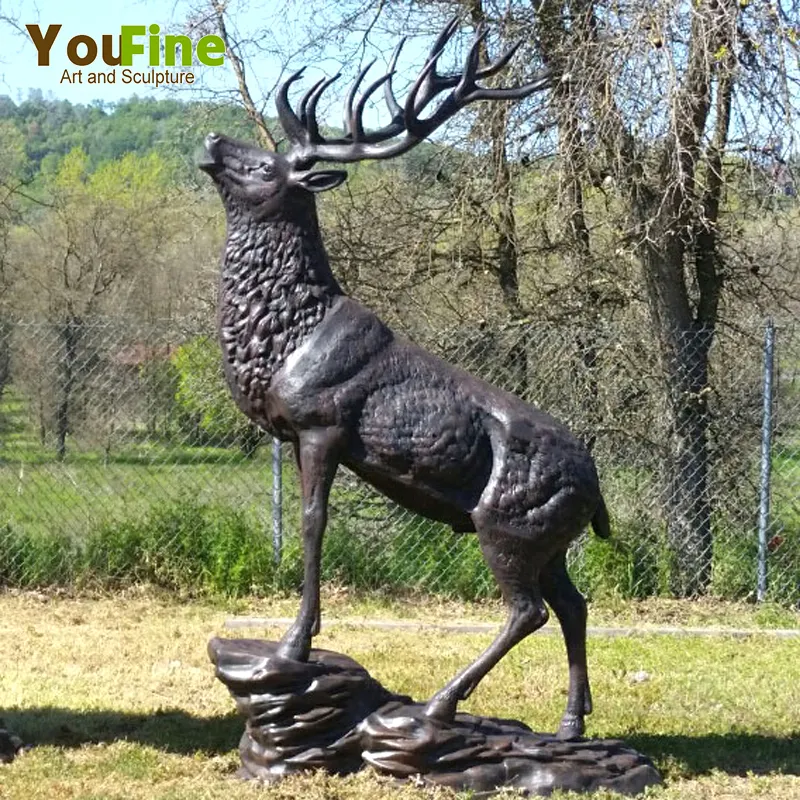 Outdoor Decoration Life Size Bronze or Brass Deer Statues Stag Statues