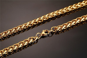 Vintage <span class=keywords><strong>Design</strong></span> Flowerbasket chaîne bijoux homme femmes Hip Hop hommes en acier inoxydable 18k or glacé chaîne prix à dubaï collier
