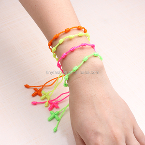 Braccialetto <span class=keywords><strong>Rosario</strong></span> Economico in Corda Annodata Multicolore per Donne e Uomini - Product Image 2
