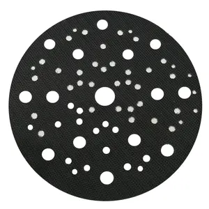 6Inch 148MM 70 Holes Black Nylon Hook and Loop Protection Pad Interface Disc Buffing Pad for Polishing Grinding