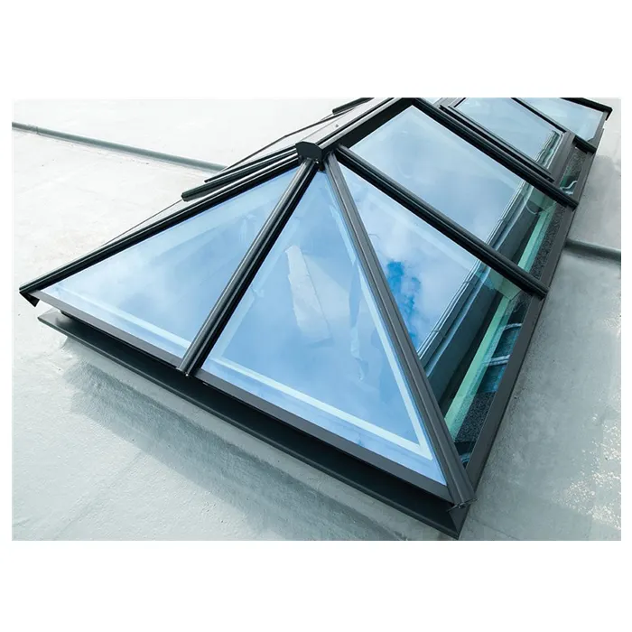 Soundproof Bullet Proof Natural Light Sun Skylight China Factories Automatic Flat Roof Skyview Roof Windows Skylight