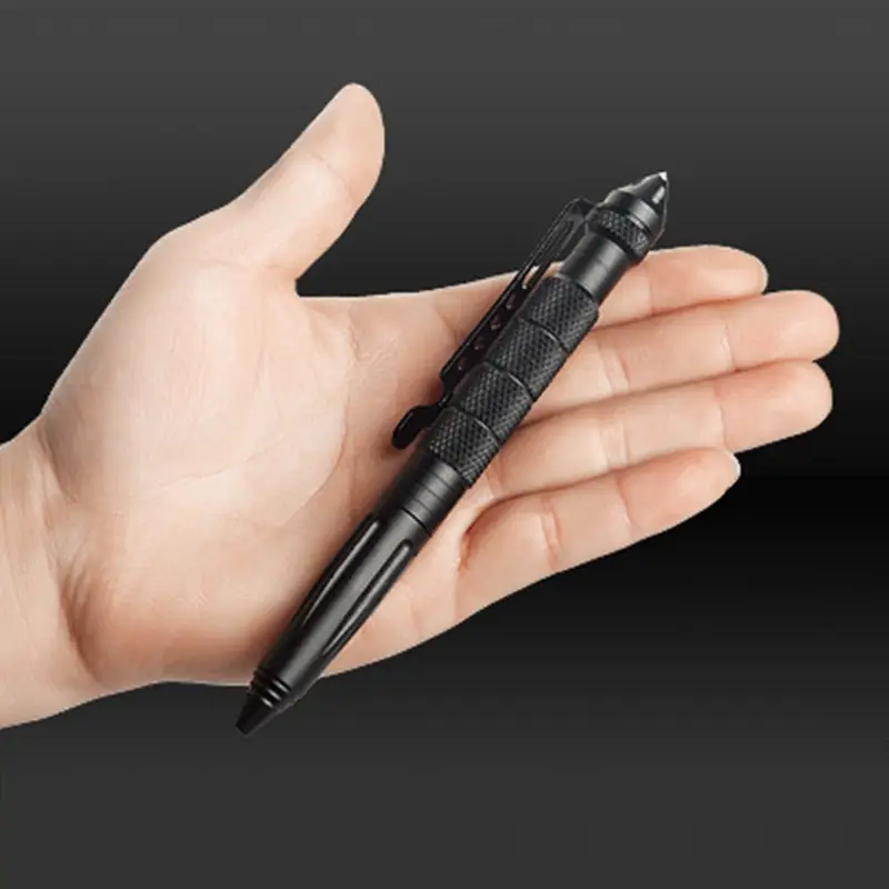 New Cool Black Inkt Metalen Balpen Luchtvaart Aluminium Anti-Slip Zelfverdediging Tactische Pen Multi-Functionele gereedschap Pen