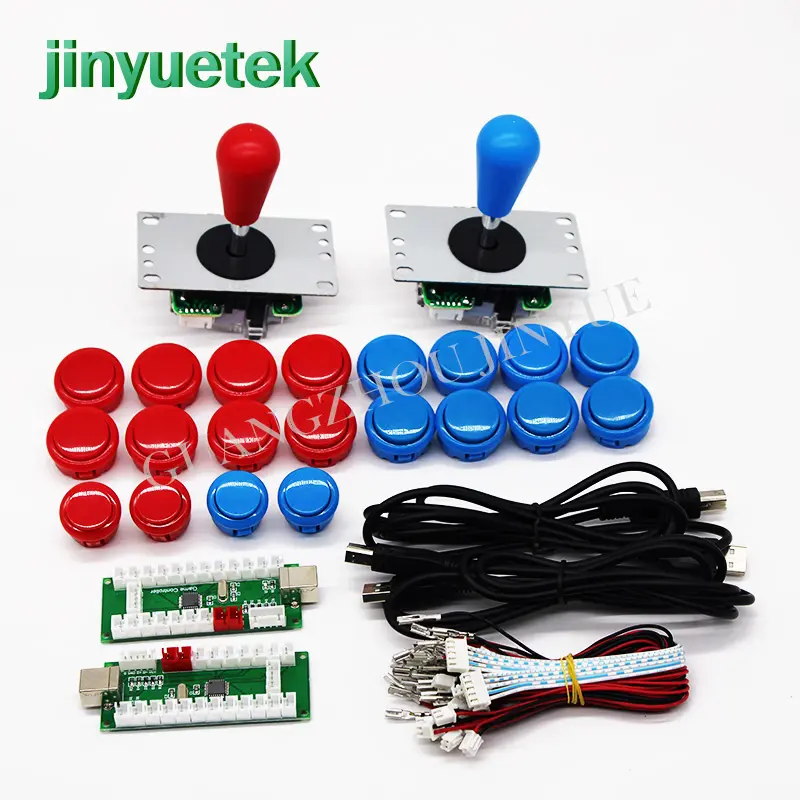 Jinyuetek enkele as 10 v <span class=keywords><strong>kleine</strong></span> formaat mini diy arcade joystick kit 4 in 1 anglogico 2 positie terugkeer momentary alavanca joy stick