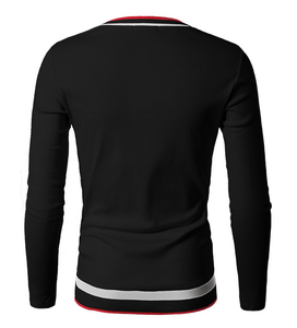 Jersey personalizado de manga larga Sudadera con cuello en V para hombre sin capucha para promoción - Product Image 3