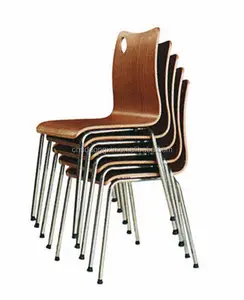 Современный дешевый деревянный Штабелируемый стул для столовой