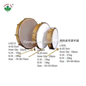 Tambourin Produit le plus vendu traditionnel Peau en plastique jouet en bois tambourin et main de tambour