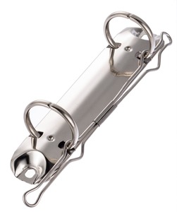 Clip de 2 anillas y mecanismo de niquelado para álbumes de recortes, antirrobo y de liberación rápida, para archivación segura de documentos, <span class=keywords><strong>metal</strong></span> negro - Product Image 4