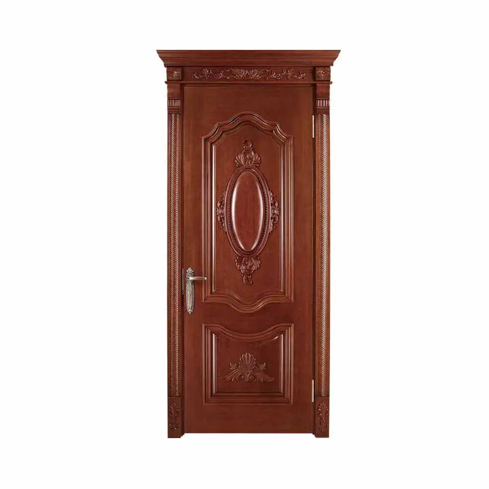 Best selling luxury design solid oak wood door for villa and hotel