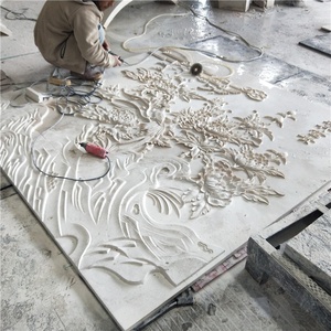 Arte Mural Moderno, Decoración de Interiores, Panel de Mármol Blanco Aran 3D - Product Image 4