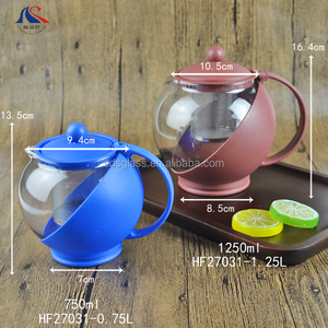 Tetera de Vidrio Azul Popular Resistente al Calor de 750 ml con Infusor y Asa de Plástico, Hervidor de Té Caliente, Jarra de Vidrio - Product Image 6