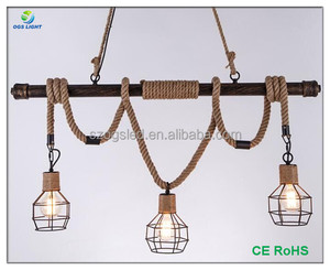 Retro americana de Lino de Cáñamo <span class=keywords><strong>cuerda</strong></span> de <span class=keywords><strong>la</strong></span> Lámpara De Techo De Hierro 6 Cabezas <span class=keywords><strong>Restaurante</strong></span> Lámpara Colgante Decorativo - Product Image 5