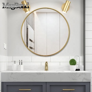 <strong>Thin</strong> Round Aluminum Framed Wall <strong>Mirror</strong> Brushed Brass Color Art Deco Style for Simple Decorative Wall <strong>Mirrors</strong> - Product Image 6