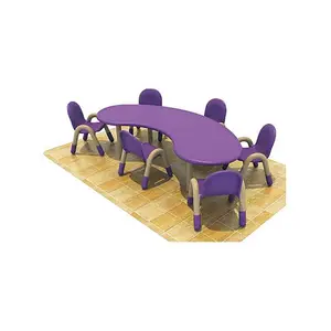 Sıcak satış ucuz plastik ay masa ve sandalye İlköğretim okulu çocuk mobilya setleri