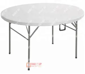 Tabela redonda dobrável para venda, banquete para mesa redonda em plástico branco ou de 456ft para jantar, mala de festa, mesa de casamento hdpe