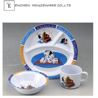 Vajilla de Melamina Irrompible para Niños y Bebés, Plato Dividido para Comedor Escolar, Tazas, Juegos de Vajilla para Bebés