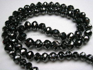 26 quilates cuentas facetadas de diamantes negros naturales pulidos de alta calidad y collar suelto para mujer - Product Image 2