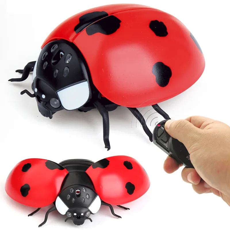 Mariquita de juguete a control remoto para caminar, juguete robótico de Lady Beetle con luces