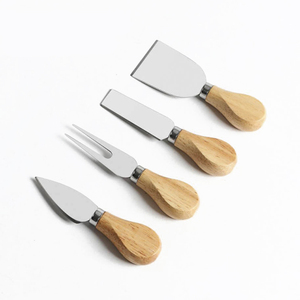 Kitchen Accessories <strong>Set</strong> <strong>of</strong> 4 Stainless Steel <strong>Cheese</strong> <strong>Knife</strong> <strong>Set</strong> with Wooden Handles for Charcuterie Board - Product Image 2