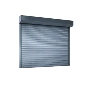Persiana enrollable con marco lateral para puerta de garaje, diseño gráfico de acero y vidrio, Comercial, de aluminio