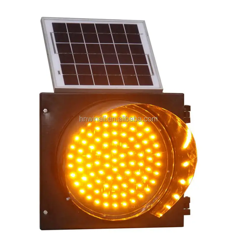 factory seller solar powered LED Traffic control beacon blinking warning Light 300mm solar with Countdown Timer