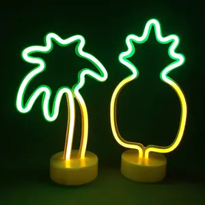 Toprex decoração conjunto de lâmpadas neon unicórnio e cactus iluminação noturna colorida led para crianças geração de energia de toque para decoração de casa