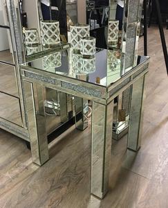 Mesa <span class=keywords><strong>de</strong></span> esquina <span class=keywords><strong>de</strong></span> sofá, mesa lateral con espejo <span class=keywords><strong>de</strong></span> cristal, Diamante aplastado, <span class=keywords><strong>a</strong></span> la venta - Product Image 1