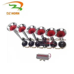 12V/24V Zes Trompet Musical Truck Air Horn Met 8 Knop Schakelaar