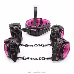 BDSM sex bondage set chien esclave avec 4 menottes menottes