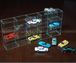 5X3 15 Ngăn <span class=keywords><strong>Acrylic</strong></span> Die Cast Hiển Thị Trường Hợp Rõ Ràng Khe Cắm Xe Hiển Thị Chủ Sở Hữu Mô Hình Xe Hiển Thị Hộp - Product Image 2
