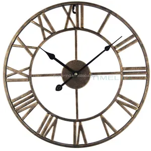 large wall clock round roman numeral clock