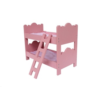 Solid Wood Miniature <strong>Doll</strong> Furniture Set Lovely Designed <strong>Bunk</strong> <strong>Bed</strong> with Slik Screen Skill for Kids Stock Available! - Product Image 3