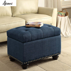 Haute Qualité À Faible Prix De Mode Chic Moderne Tissu Pied Reste Pouf De Rangement - Product Image 4