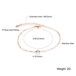 Marlary nuovo arrivo bracciale placcato <span class=keywords><strong>oro</strong></span> <span class=keywords><strong>rosa</strong></span> caviglia gioielli per il corpo ragazze cavigliere in acciaio inox <span class=keywords><strong>cavigliera</strong></span> - Product Image 2