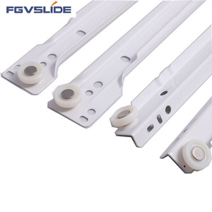 FGVSLIDE Cold Rolled Steel Powder Coated Roller <strong>Drawer</strong> Slide Bottom Mount White Metal Box <strong>Drawer</strong> <strong>Runner</strong> With Nylon Wheels - Product Image 3