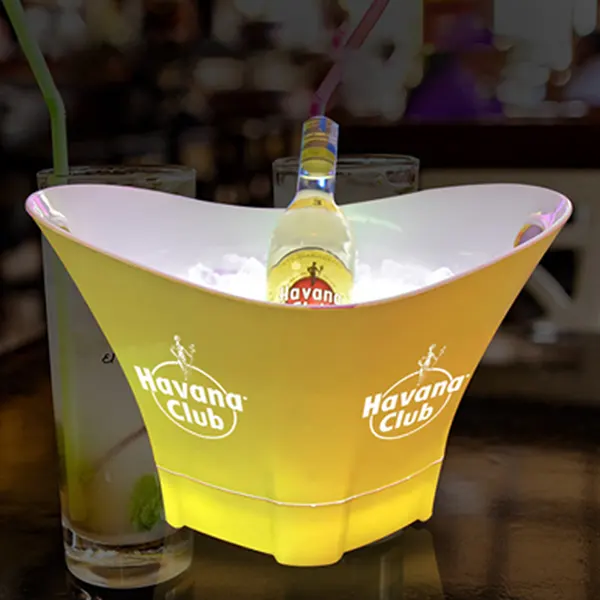 customized 12L laser oil engraved led ice bucket for wine champagne beer