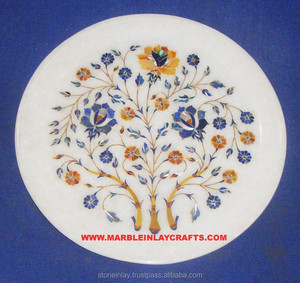 Assiette de créateur en marbre incrusté, faite à la main - Product Image 1