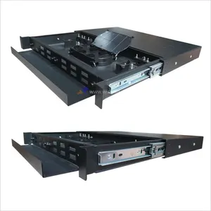 1U SC Adapter 19" Rack Mount Slidingr Type 12 Port Fiber Optic Patch Panel With Splice Tray And Pigtail