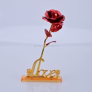 Regalos del día <span class=keywords><strong>de</strong></span> <span class=keywords><strong>san</strong></span> valentín 24 K lámina <span class=keywords><strong>de</strong></span> oro rosa flor con amor base - Product Image 4
